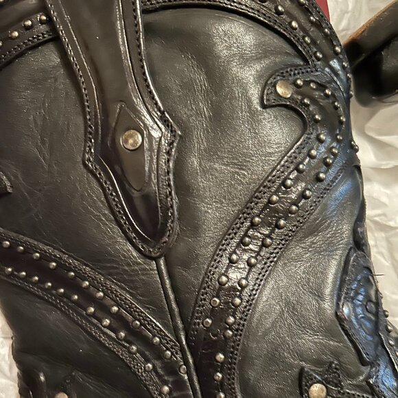 Lucchese Black Heeled Boots - Picture 2 of 3